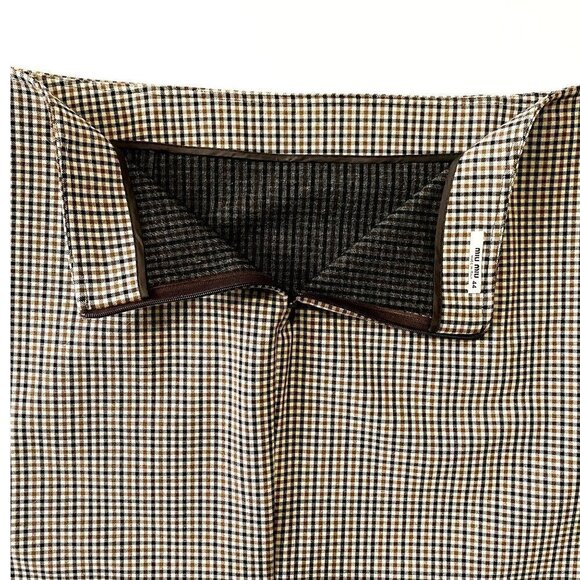 Miu Miu Pencil Midi Skirt Check Brown Black Size 44 IT US 8 - Picture 5 of 12